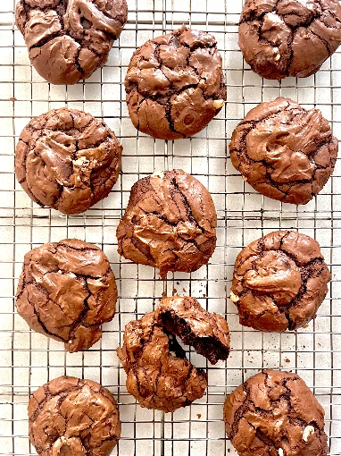 Biscuits on a tray seen from above